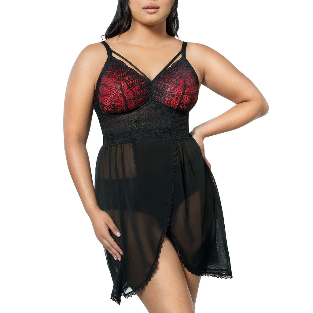 Parfait Lingerie Chemise PARFAIT Mia Lace P5959 Women's Lingerie Wire-Free Chemise - Black