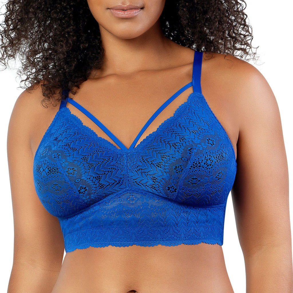 Parfait Lingerie PARFAIT Mia Lace P5951 Women's Full Busted Lightly Padded Wire Free Bra - Sapphire