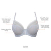 PARFAIT Shea P6062 Women's Full Bust Mesh Plunge Unlined Wired Bra - Silver