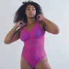 PARFAIT Mia Dot P6017 Women's Sexy Wire-free Bodysuit Lingerie - Bright Pink