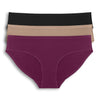Parfait Lingerie Parfait Seamless Hipster Panty 3 Pack - Blackberry/Warm Sand/Black