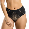Parfait Lingerie PARFAIT Charlene P5005 High Waist Pretty Modern Vintage Lace Brief - Black