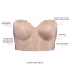 PARFAIT Elissa Women's Full Figure Strapless Bustier Bra - Longline, Seamless, Pearl White, Size 32D (UK Sizing)