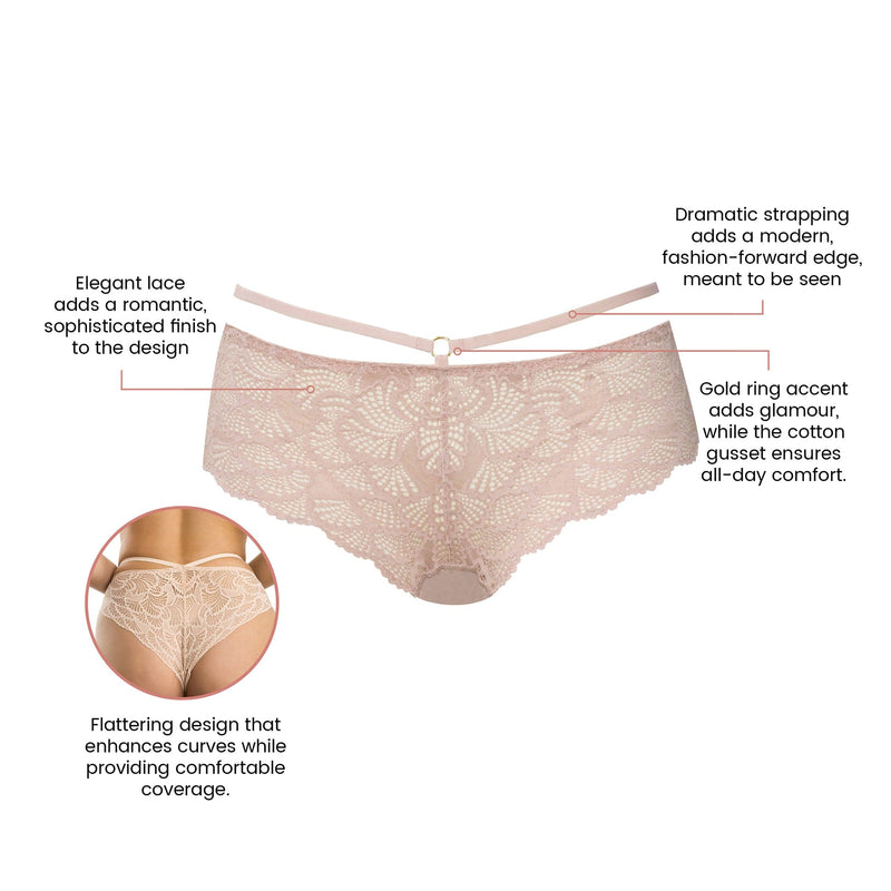 Parfait Lingerie PARFAIT Olivia P4005 Cheeky Lace Hipster With Waist Detail - Cameo Rose
