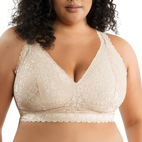 PARFAIT Adriana P5482 Women's Curvy and Full Bust Supportive Wire-free Lace Bra  - Bare