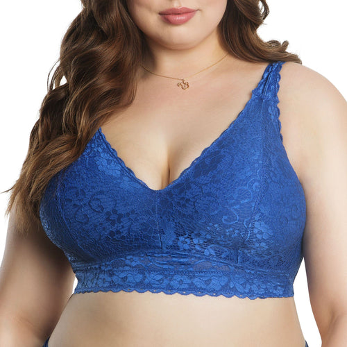 PARFAIT Adriana P5482 Women's Curvy and Full Bust Supportive Wire-free Lace Bra  - Sapphire