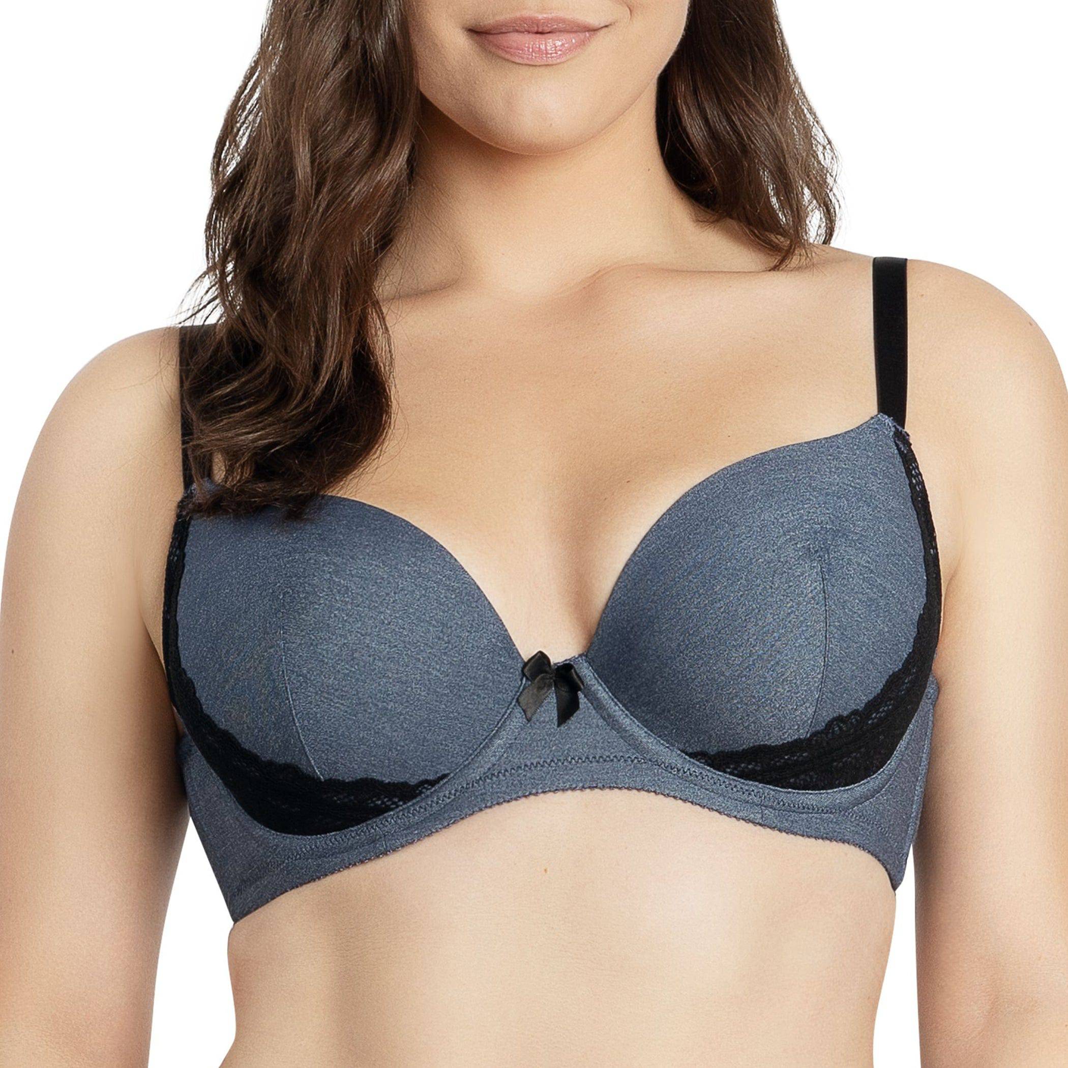 Parfait Casey 2801 Black Floral Print Plunge Molded Bra - Supportive & Stylish Underwire Bra - View #10