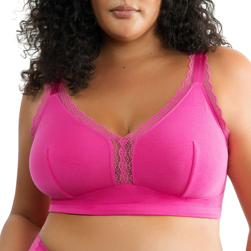 PARFAIT Dalis P5641 Women's Full Busted and Curvy Wire Free Bralette  - Bright Pink