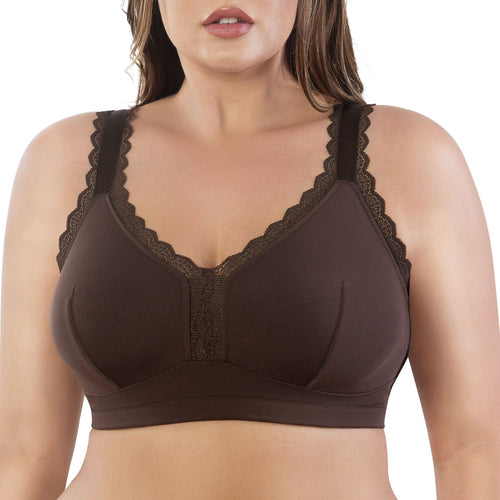 PARFAIT Dalis P5641 Women's Full Busted and Curvy Wire Free Bralette  - Deep Nude