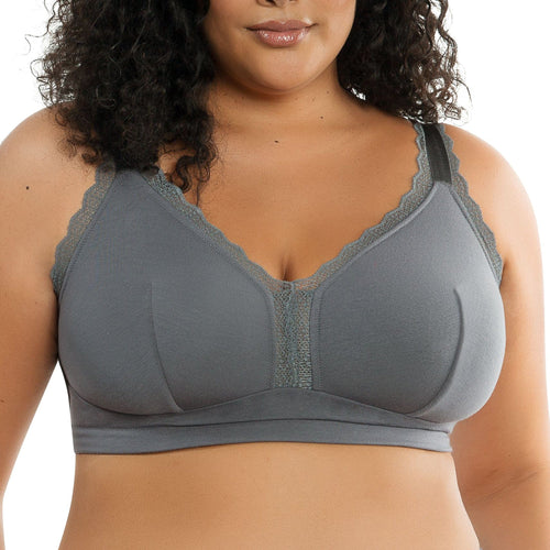 PARFAIT Dalis P5641 Women's Full Busted and Curvy Wire Free Bralette  - Charcoal