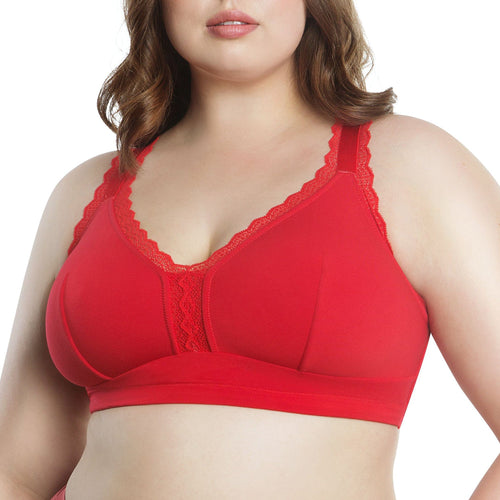 PARFAIT Dalis P5641 Women's Full Busted and Curvy Wire Free Bralette  - Racing Red