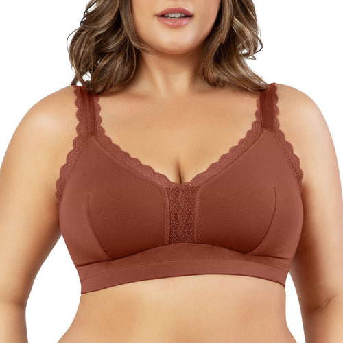 PARFAIT Dalis P5641 Women's Full Busted and Curvy Wire Free Bralette  - Spice