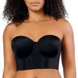 Black Elissa full bust longline strapless bra by Parfait Lingerie with smooth contour cups and supportive underband.