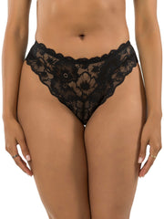 Parfait Lingerie Parfait Luxlacy Pretty Lace And Mesh Hipster Panty With Extended Sizes - Black