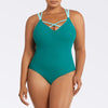 Parfait Lingerie PARFAIT Lauren S8226 Wireless One Piece Swimsuit with Shelf Bra and Deep U-Back Design - Dark Mint