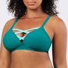Parfait Lingerie PARFAIT Lauren S8222 Wireless Triangle Bikini Top with Strappy Back and Removable Padding - Dark Mint