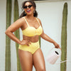 High waist Vivien bikini bottom by Parfait Lingerie in Lemon Drop, featuring full coverage and retro style.