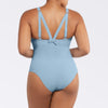 Parfait Lingerie PARFAIT Vivien S8167 One Piece Swimsuit with Shelf Bra, Shirred Detail and Bow Back Design - Dream Blue