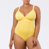 Parfait Lingerie PARFAIT Vivien S8167 One Piece Swimsuit with Shelf Bra, Shirred Detail and Bow Back Design - Lemon Drop