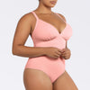 Parfait Lingerie PARFAIT Vivien S8167 One Piece Swimsuit with Shelf Bra, Shirred Detail and Bow Back Design - Pink Blush