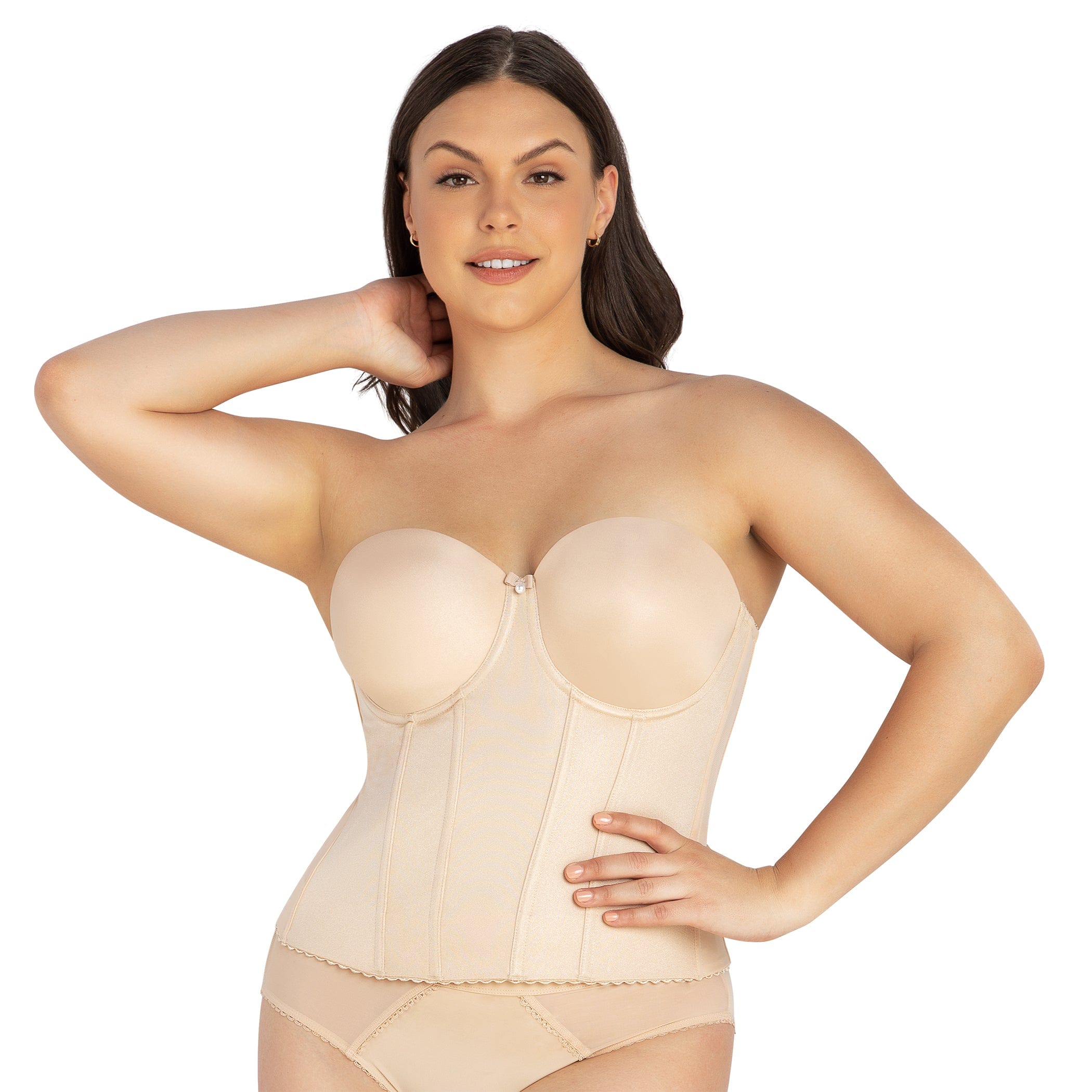 PARFAIT Elissa Women's Full Figure Convertible Full Coverage Strapless Nude  Wired Bra Style P5011-Pearl White-30G at  Women's Clothing store