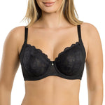 Parfait Lingerie Parfait Luxlacy Pretty Lace and Mesh Full Busted Unlined Non-Padded Wired Bra - Black
