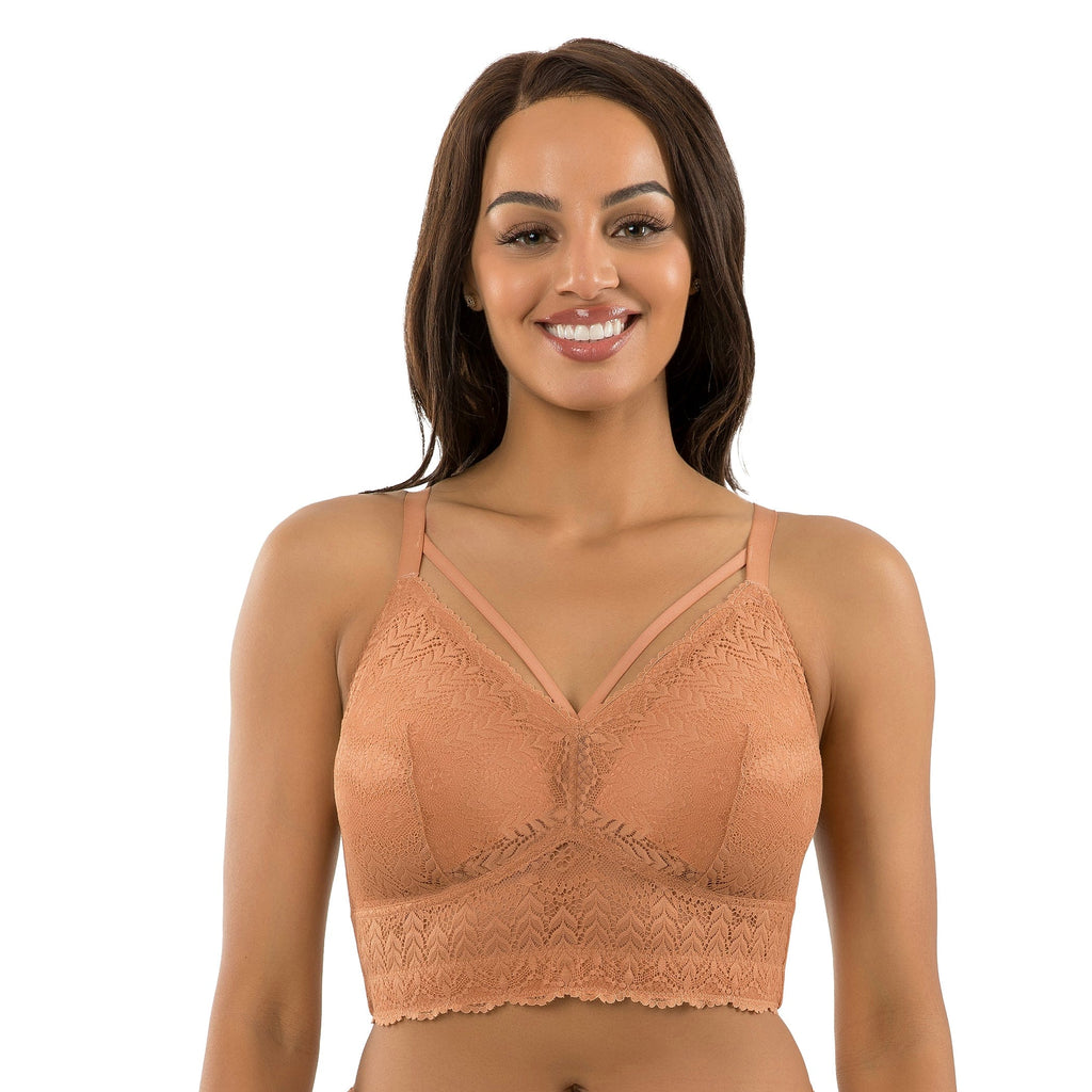 Parfait Lingerie PARFAIT Mia Lace P5951 Women's Full Busted Lightly Padded Wire Free Bra - Cork