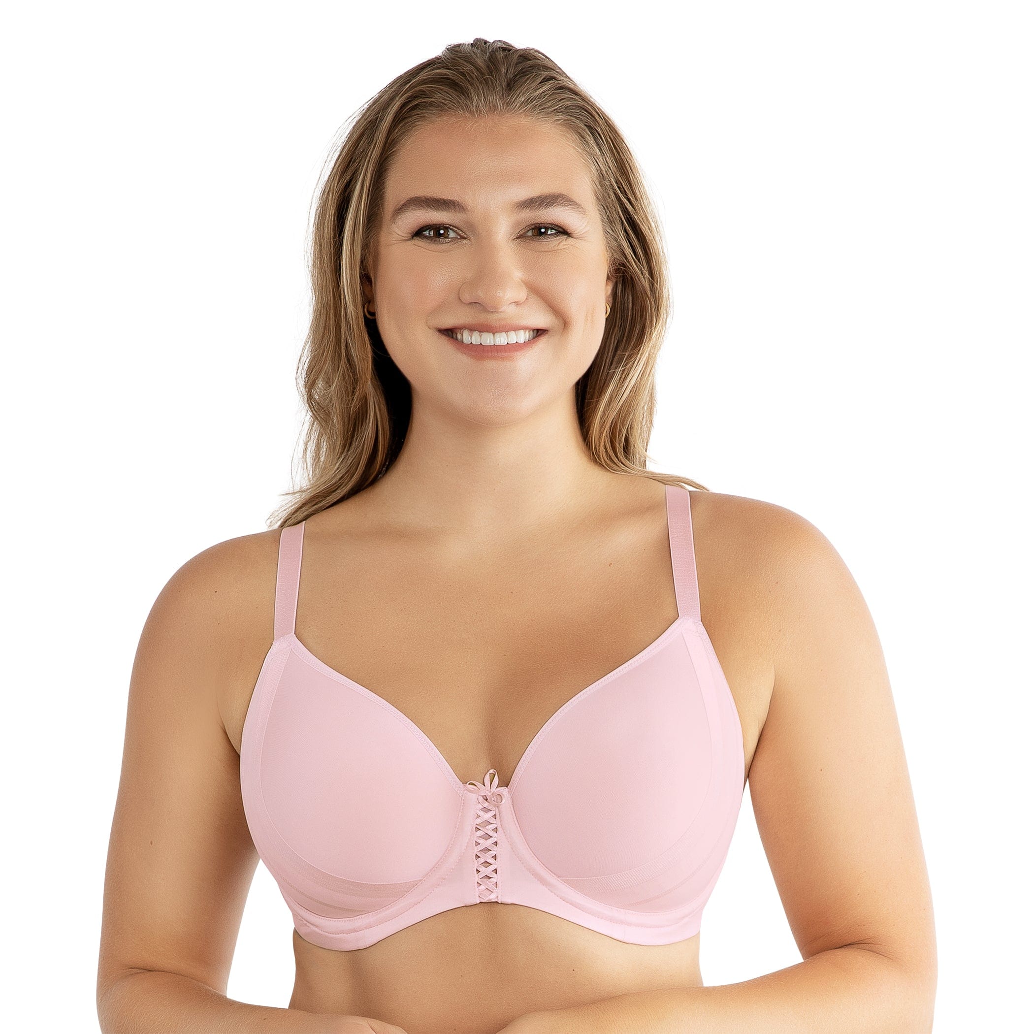 Fit Fully Yours Crystal Smooth Underwire T-Shirt Bra, Pink – Bras & Honey  USA
