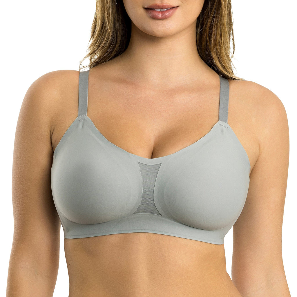 Parfait Lingerie PARFAIT Simplicity P2400 Full Busted Seamless and Smooth Everyday Basic Wirefree Bra with Removable Pads - Grey