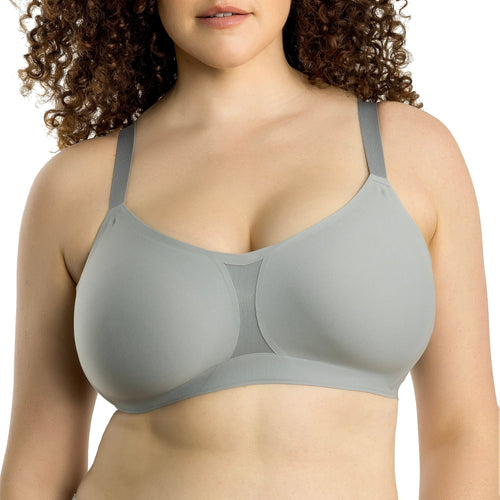 Parfait Lingerie PARFAIT Simplicity P2400 Full Busted Seamless and Smooth Everyday Basic Wirefree Bra with Removable Pads - Grey