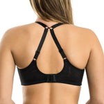 Parfait Lingerie PARFAIT Olivia P4000 Full-Busted Unlined Non-Padded Plunge Strappy Lace Bra - Black