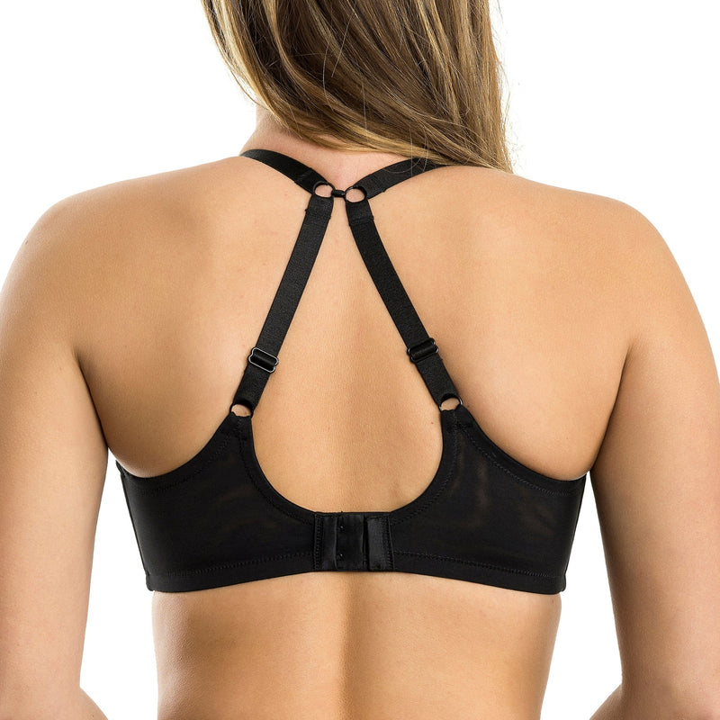 Parfait Lingerie PARFAIT Olivia P4000 Full-Busted Unlined Non-Padded Plunge Strappy Lace Bra - Black