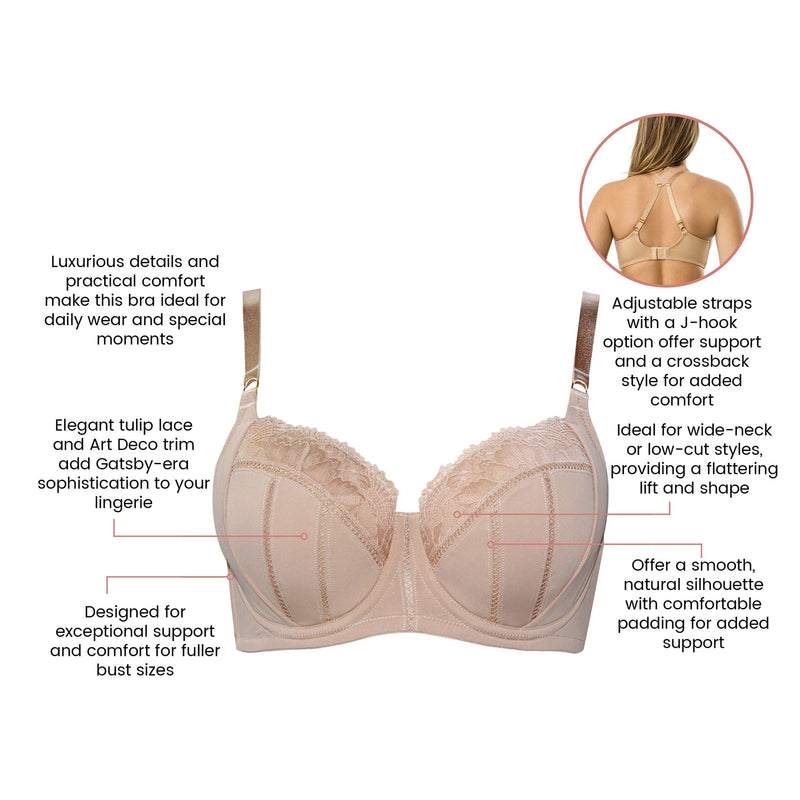 Parfait Lingerie PARFAIT Charlene P5000 Full Busted Contour Balconette Padded Wired Bra - Warm Sand