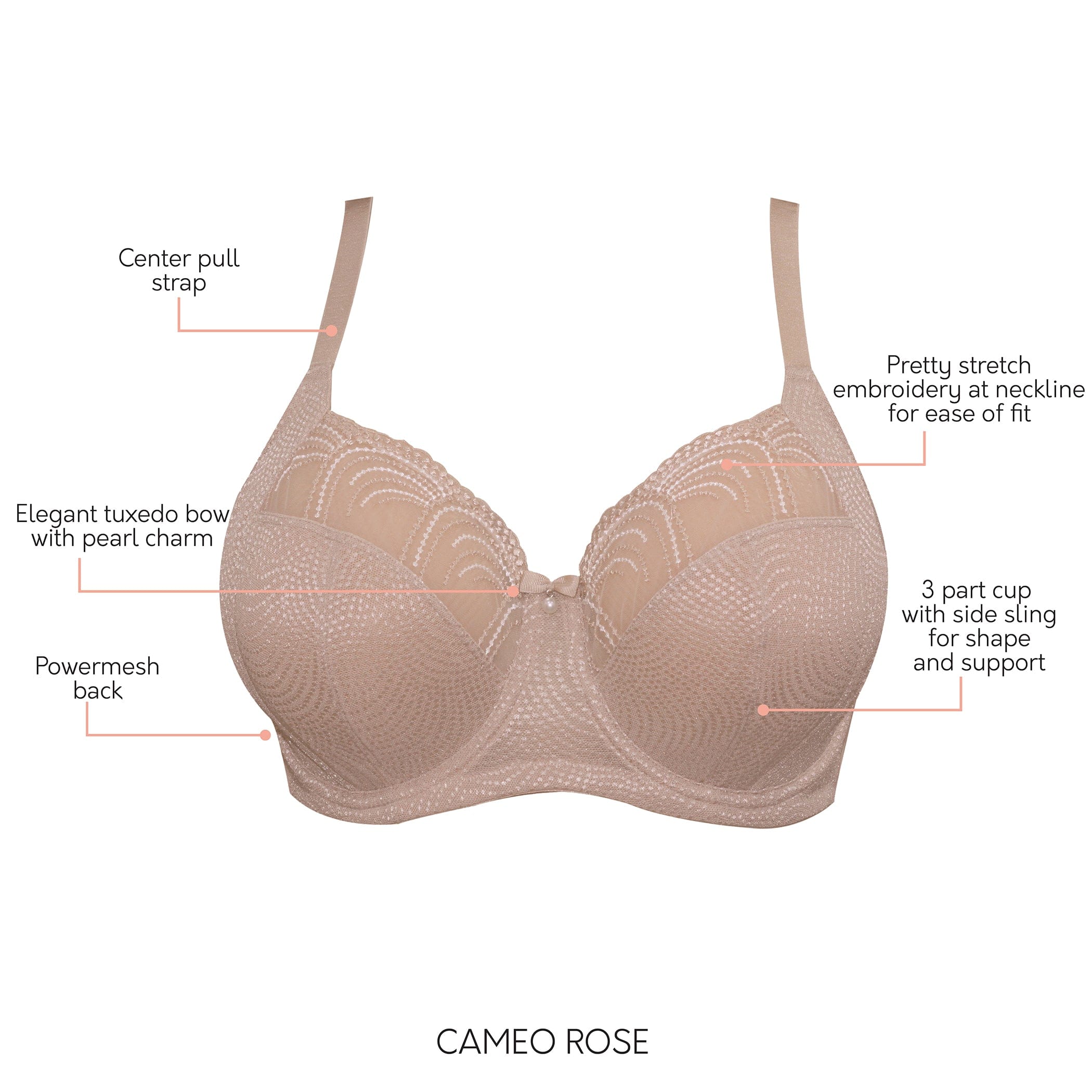 Parfait Pearl Bra Underwired Unlined Bra Cameo Rose