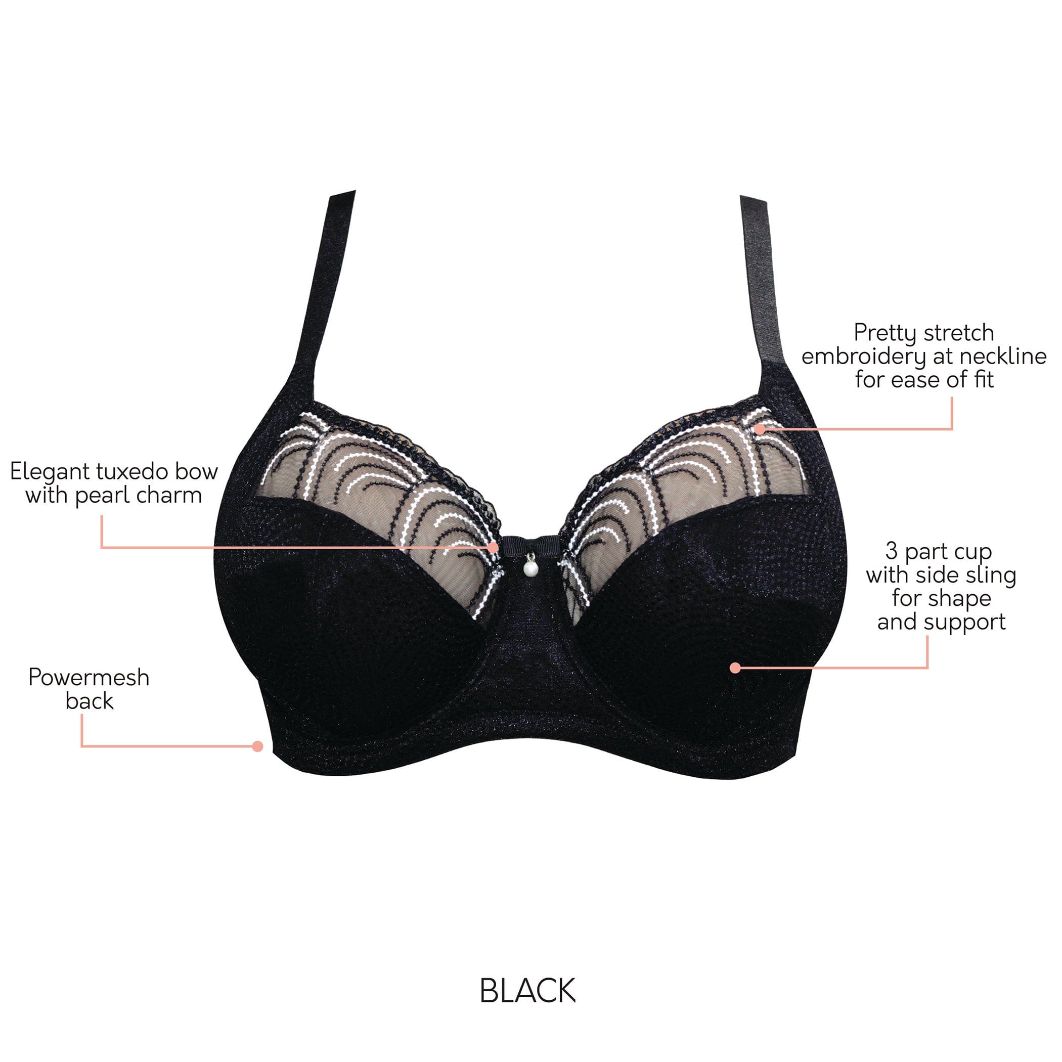 Parfait Pearl Longline Plunge Bra Black – Victoria's Attic