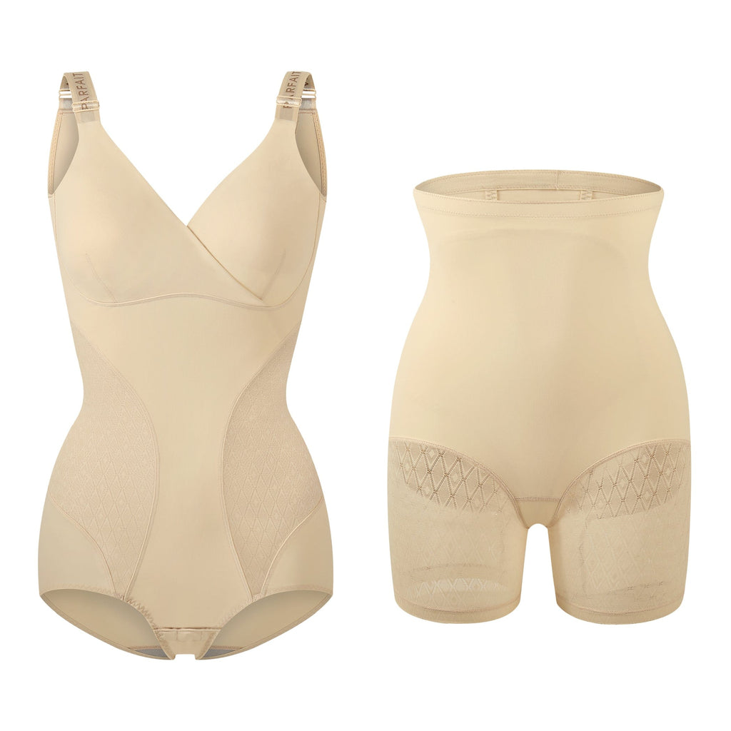 Parfait Lingerie RELAX Shaping Duo: Bodysuit & High-Waist Shaping Shorts - Bare