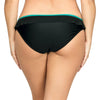 Parfait Lingerie PARFAIT Farah S8093 Microfiber Bikini Bottom with Ruffle Waistline Detail - Black w Emerald