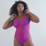 Mia Dot Bodysuit - Bright Pink