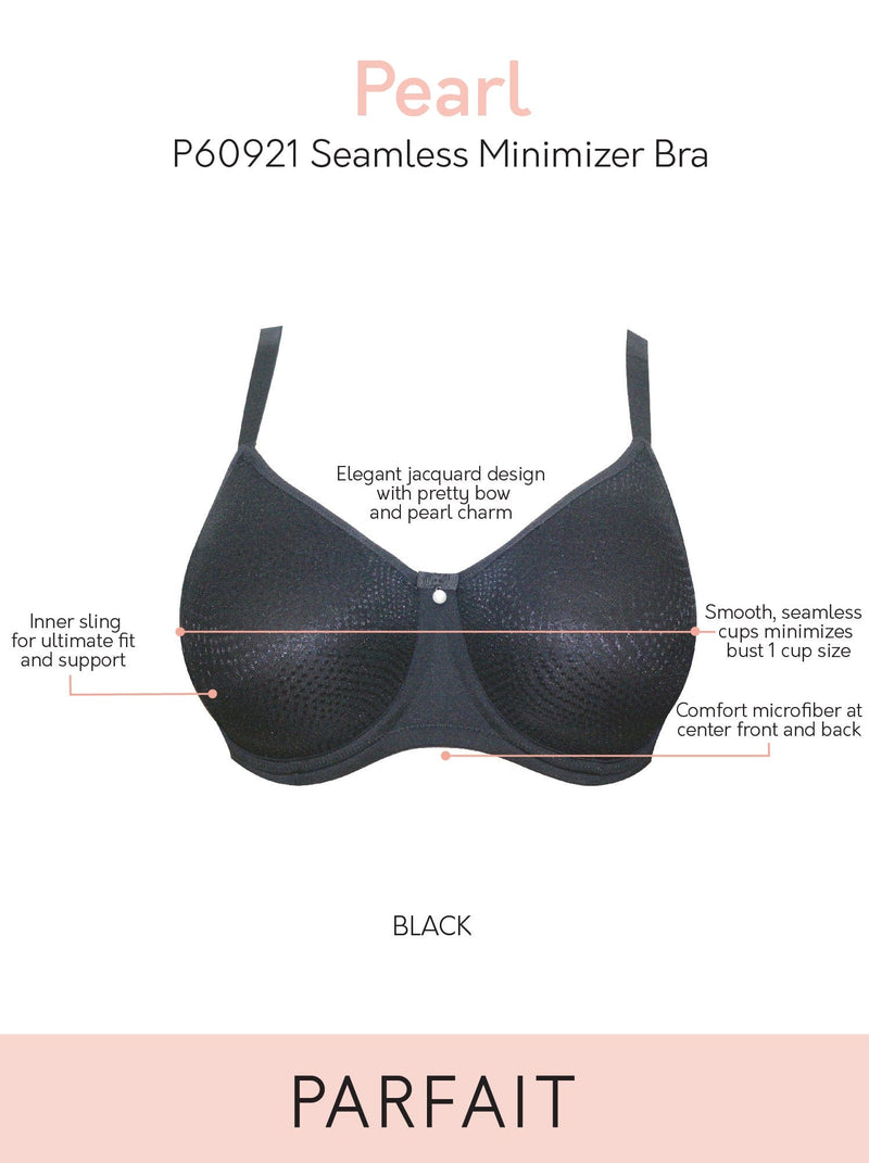 PARFAIT Women's Pearl Non-padded Seamless Minimizer Bra - Black - 34C