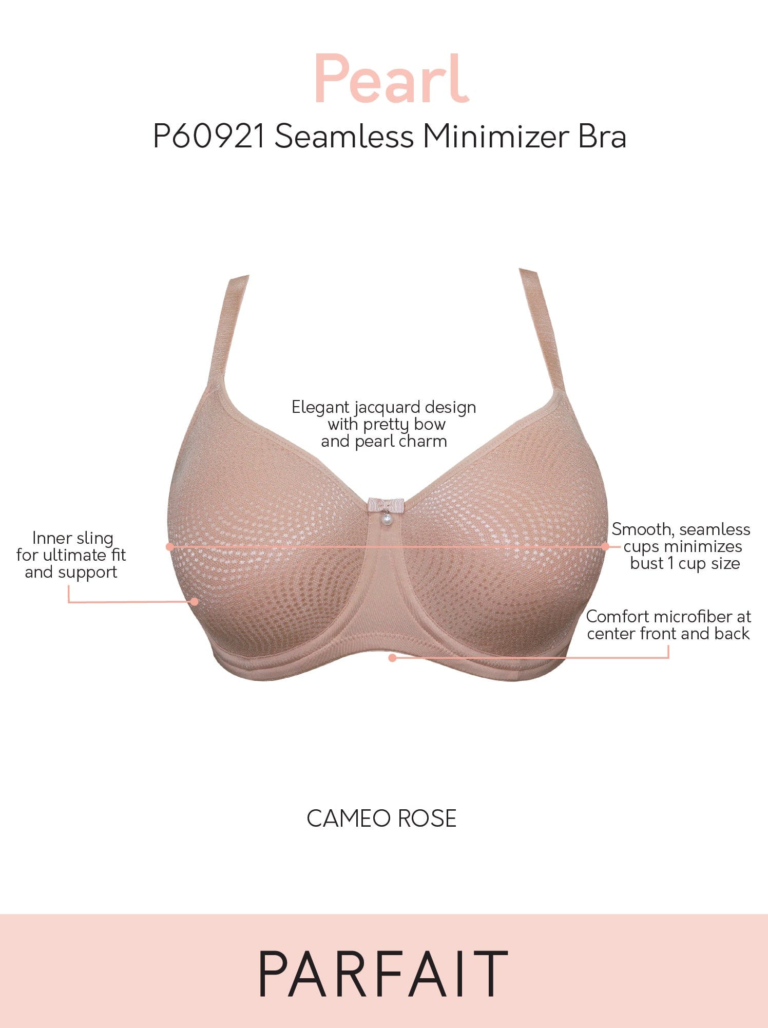 Parfait Women's Pearl Non-padded Seamless Minimizer Bra - Black - 42i :  Target