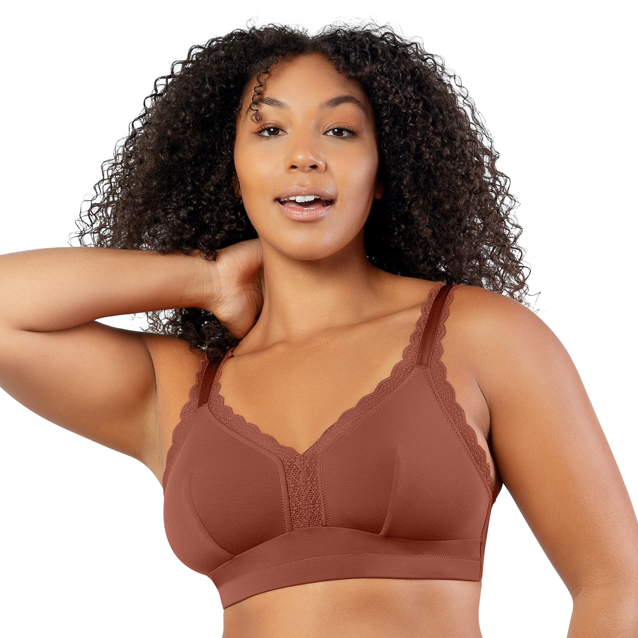 New Wirefree Nude Lace Bralette Sexy Plus Size Lace Bra For Women