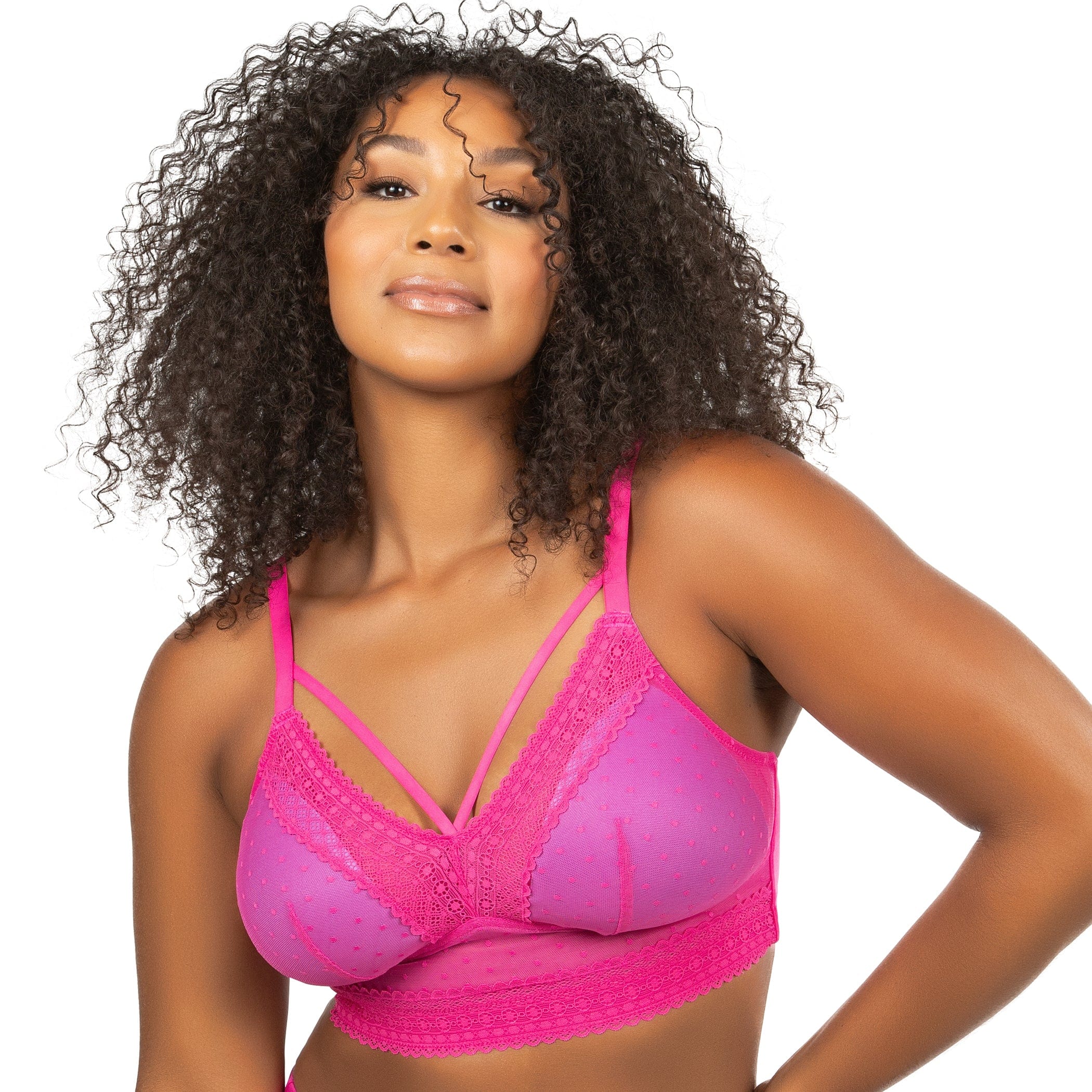 MIA DOT No Wire Full Support Bralette, Removable Cups-Pink, – GoodNight  GoodMorning