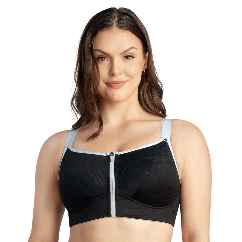 Adjustable Plus Size Womens Zip Front Sports Bra With Front Zipper