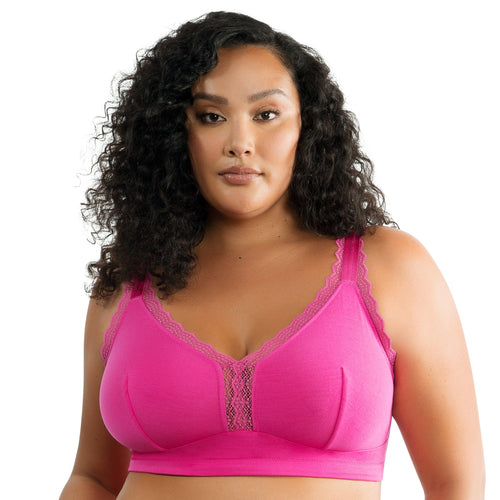 PARFAIT Power Fit Women's Full Figure Moisture Wicking Medium Support  Sports Bra P6002-Black w Pink Blush-38E