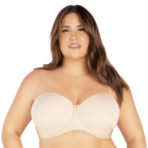 PARFAIT Elissa Women's Full Figure Strapless Short Bustier Seamless Cups  Bra P50116-Pearl White-42F : : Clothing, Shoes & Accessories