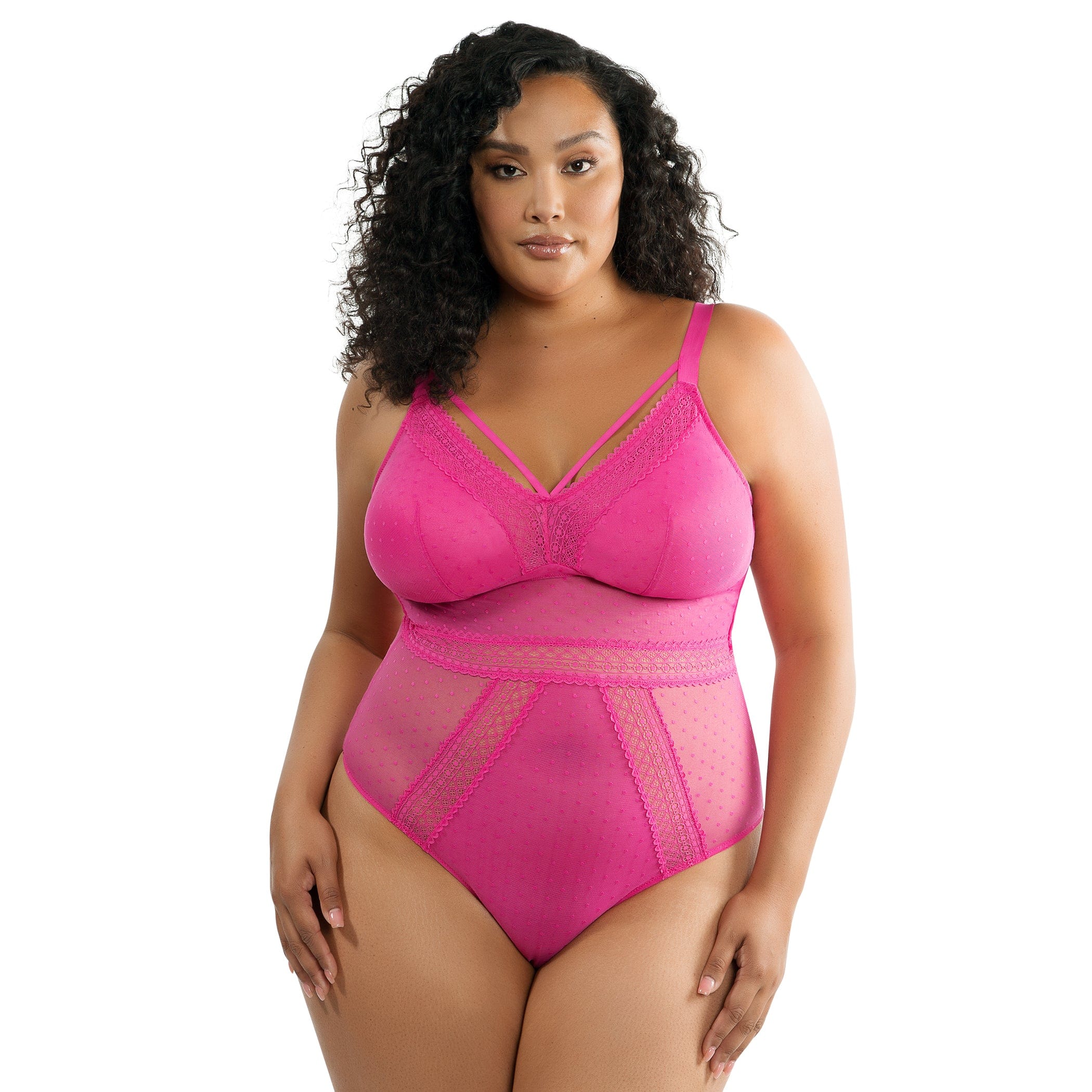 Mia Dot Bodysuit - Bright Pink – Parfait Lingerie