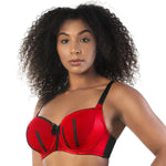 Parfait Charlotte Satin Padded Bra 6901 Rio Red Cups C-H Bands 34