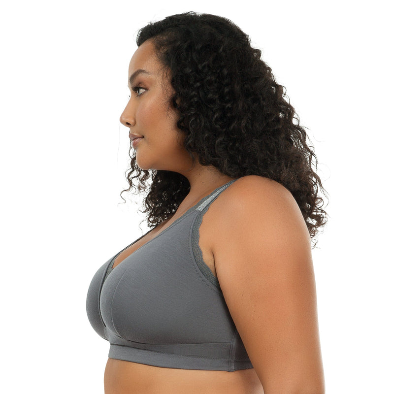 Chithra - Wireless Full Cup Firm Control Bra - 3 Pack in Black, Grey