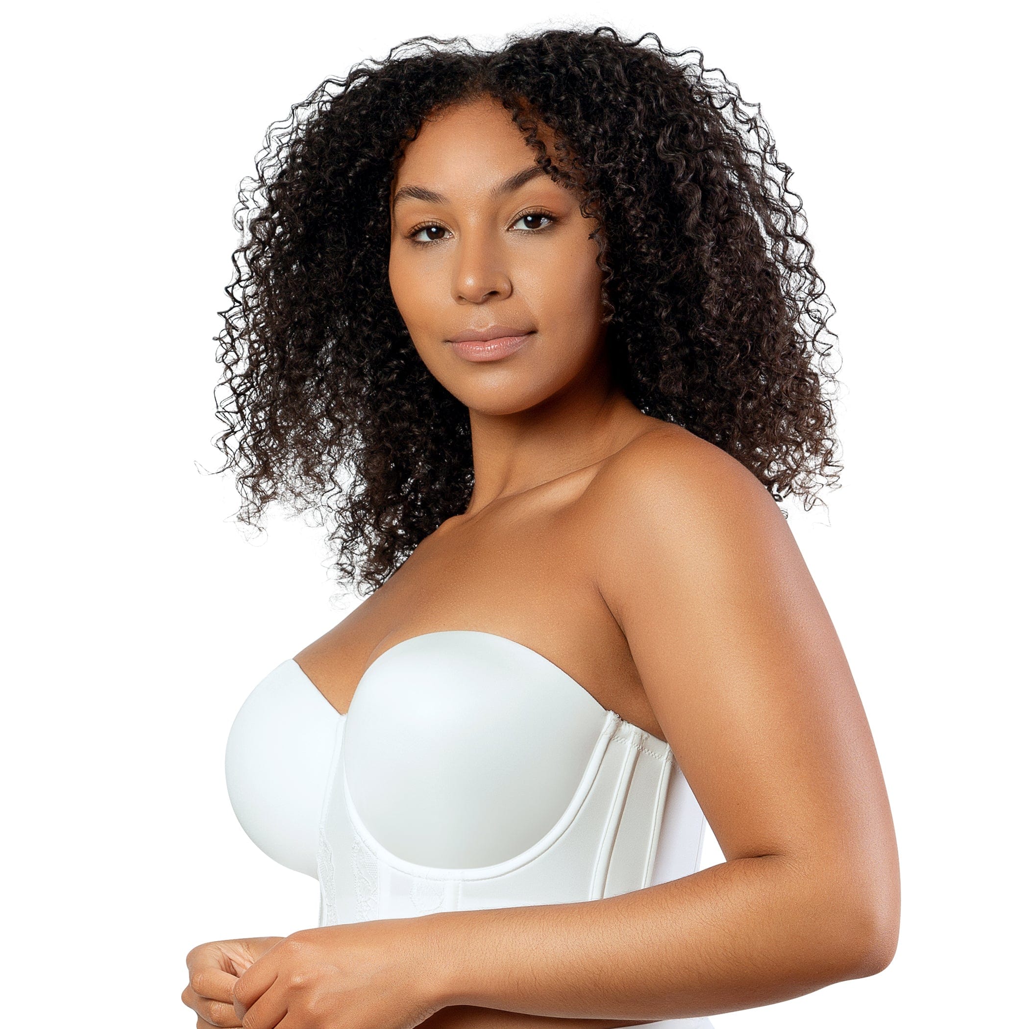 PARFAIT Elissa Women's Full Figure Convertible Full Coverage Strapless Nude  Wired Bra Style P5011-Pearl White-36FF