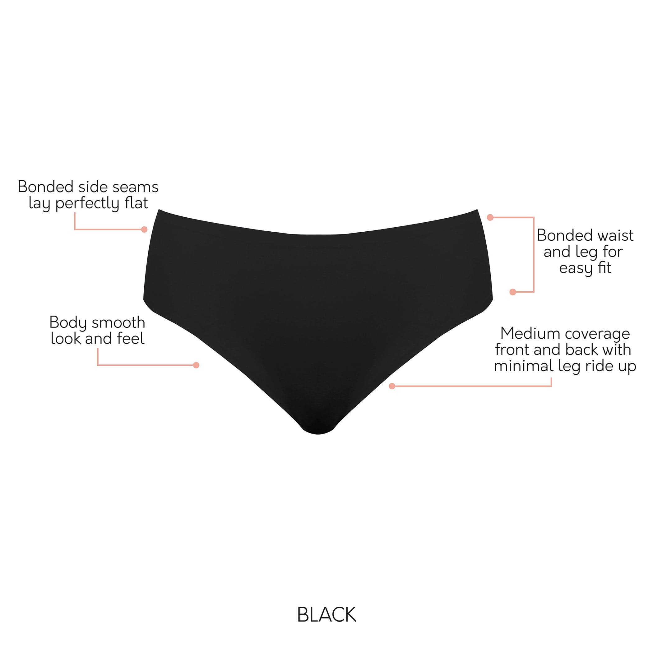 Bonded Hipster Panty - Black – Parfait Lingerie